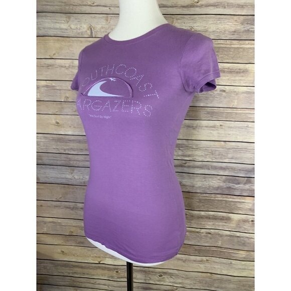 American Eagle Womens XS Graphic Tee Purple Stargazer Embroidered Top - Picture 3 of 8